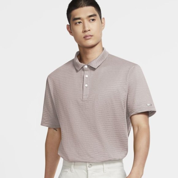 Nike Other - New Nike Dri-FIT Striped Textured Golf Polo Rose CK5909-699